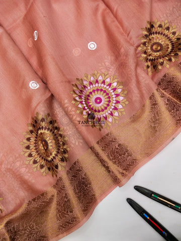 PURE BANARASI KHICHHA TUSSAR SILK SAREE