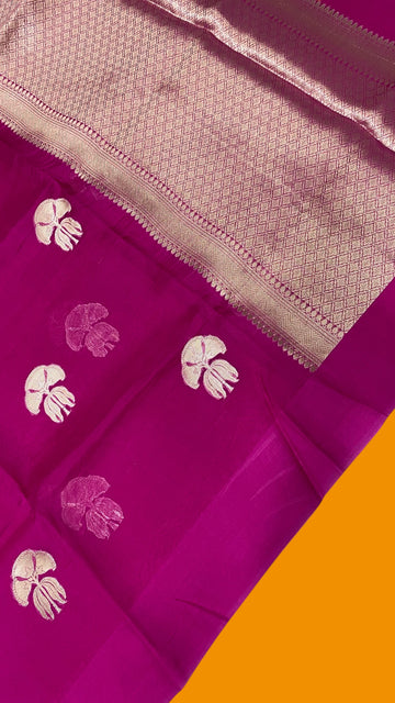 PURE KORA HANDLOOM BANARASI SAREE