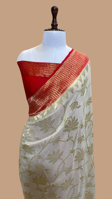 HANDWOVEN MASHRU SILK BANARASI SAREE