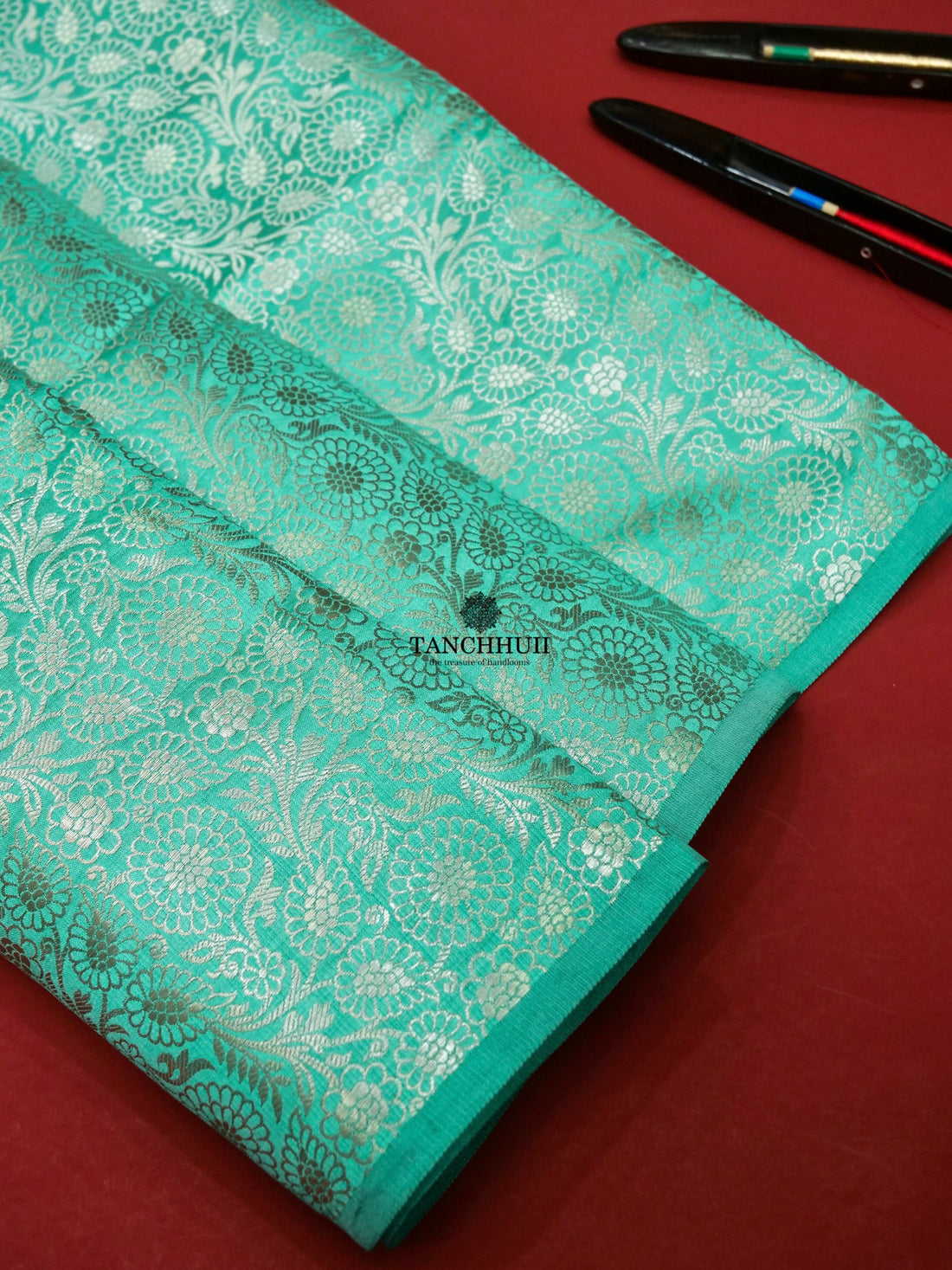 'SEA GREEN' PURE MANGO SILK BANARASI TANCHHUII SAREE