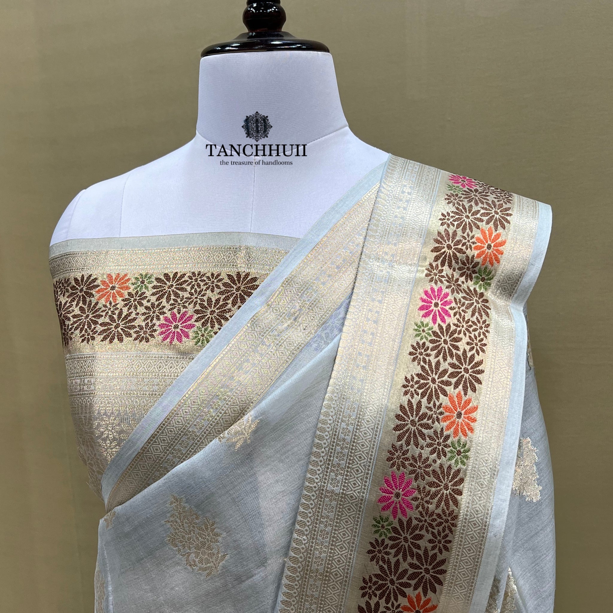 PURE BANARASI TUSSAR SILK SAREE