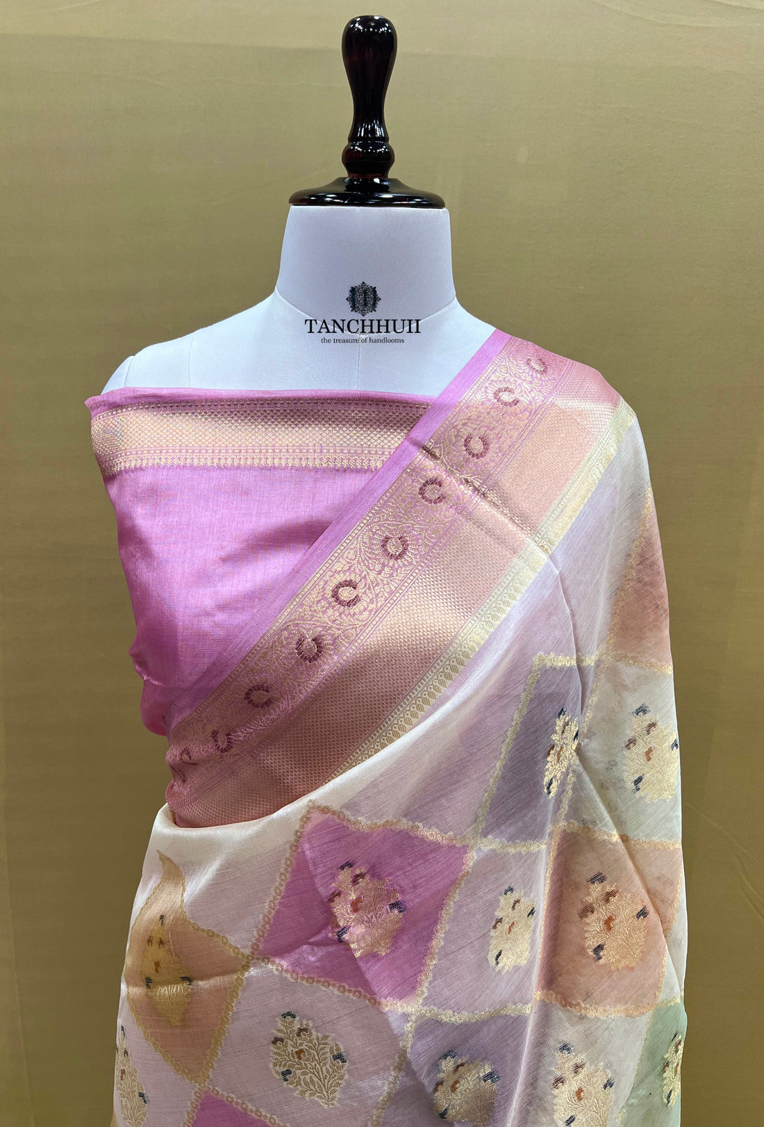 PURE BANARASI RANGKAAT HANDMEENAKARI TUSSAR SILK SAREE