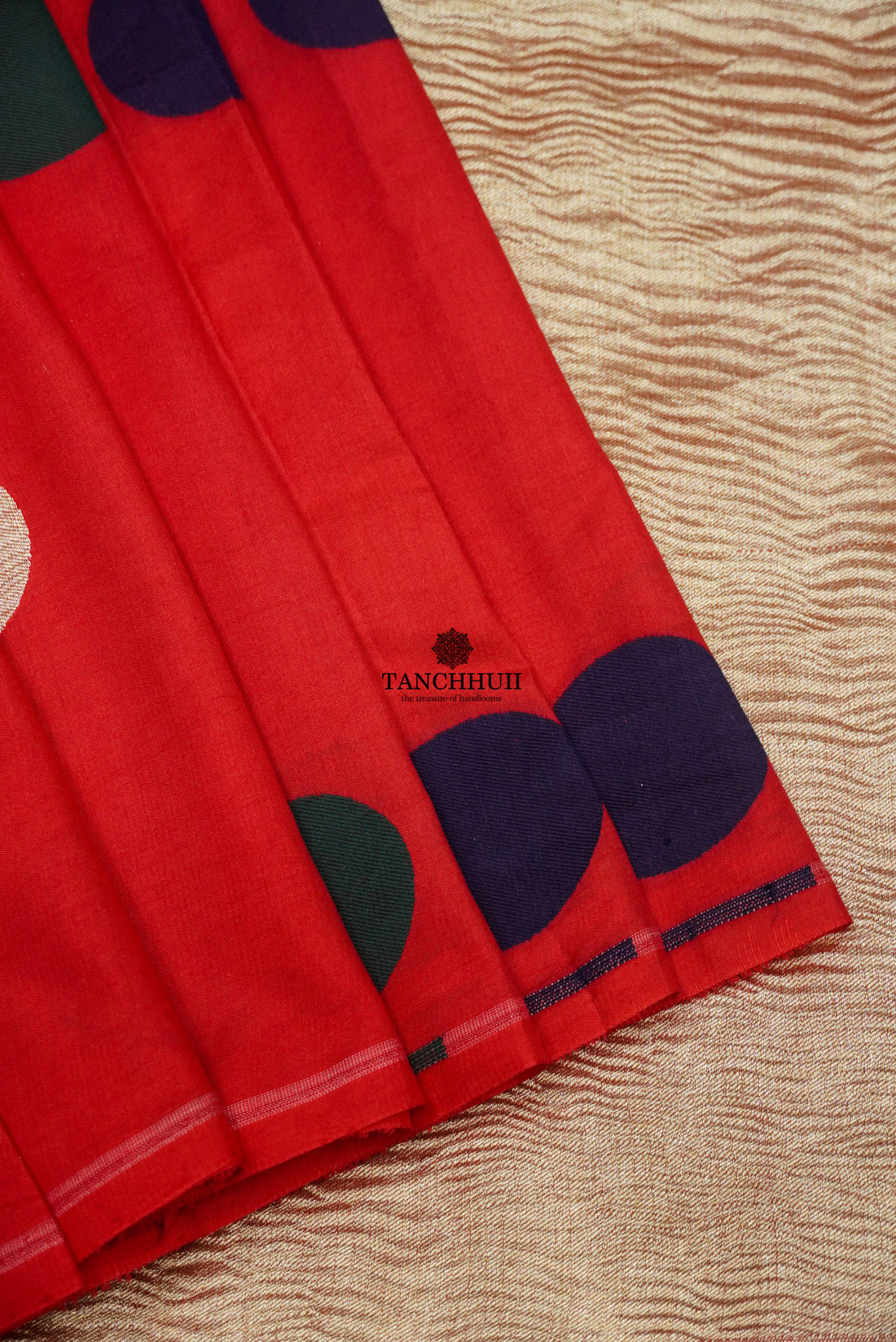 'CERAMIC RED' PURE MASHRU SATIN SILK DOLLAR BUTTA SAREE