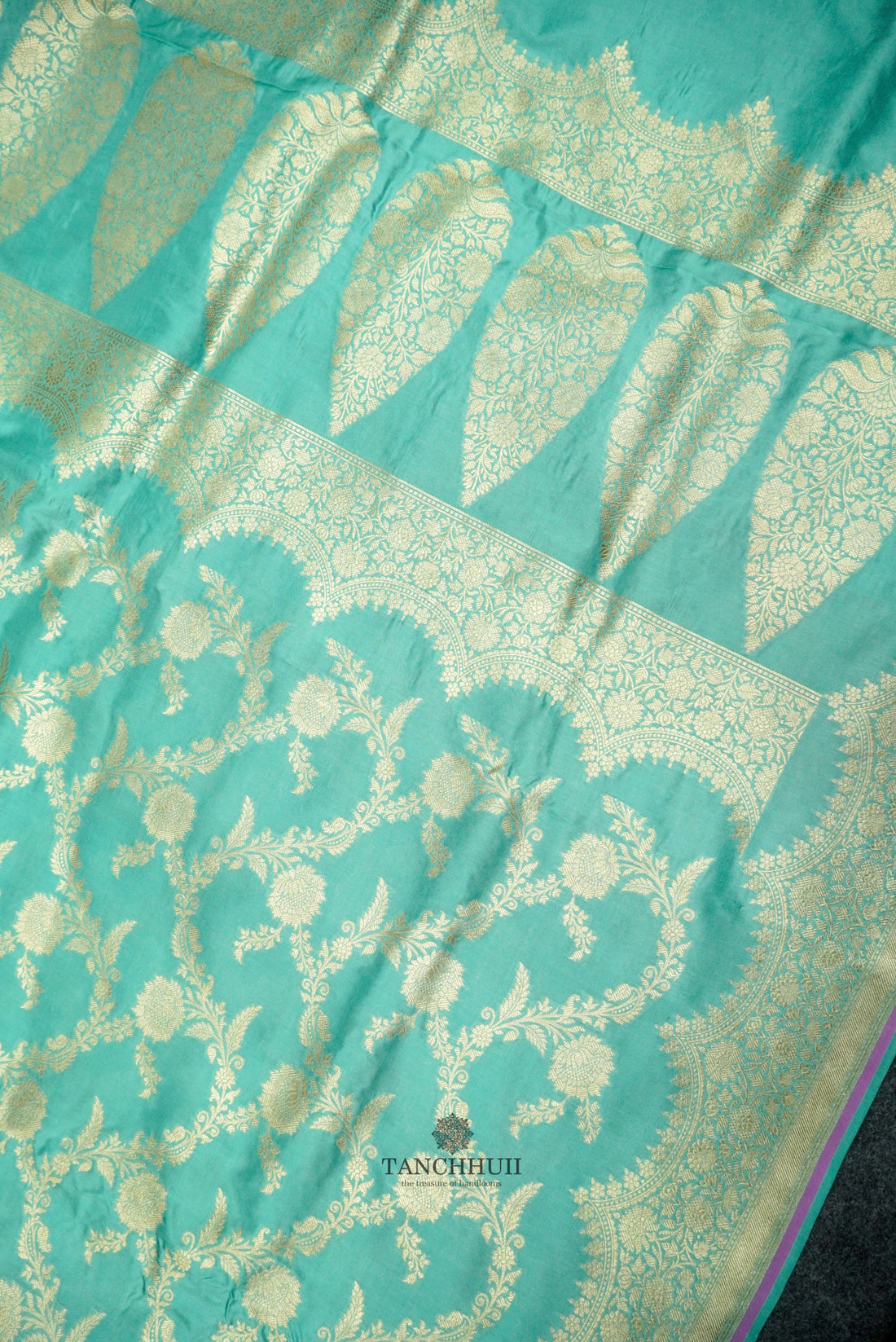 Pure Banarasi kataan silk saree -All over jaal with kanni border