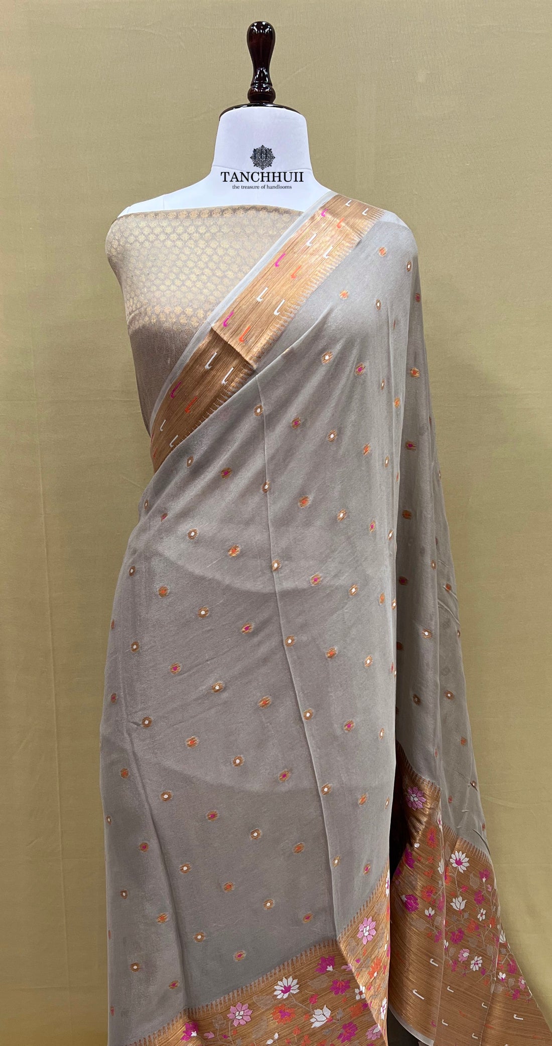 PURE BANARASI KHADDI CHIFFON SAREE