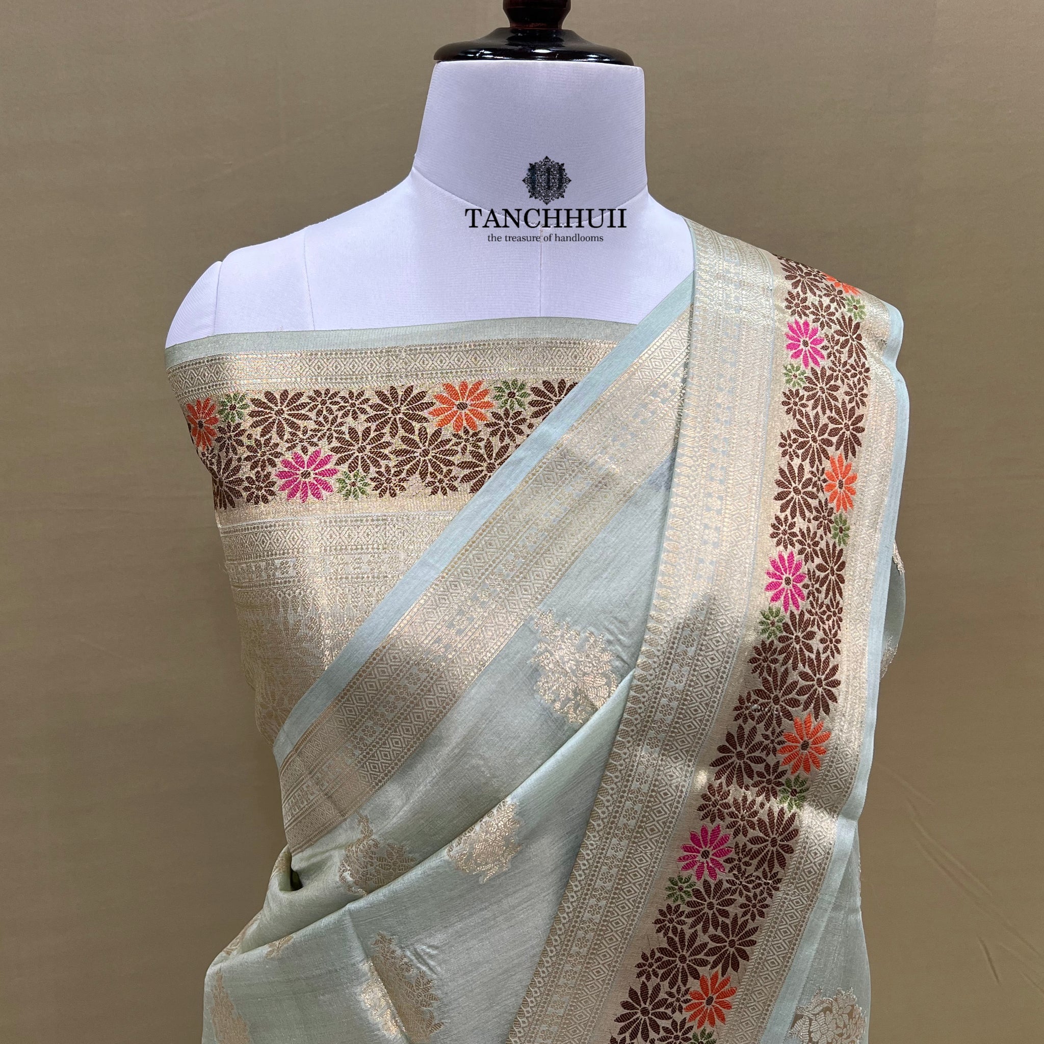 PURE BANARASI TUSSAR SILK SAREE