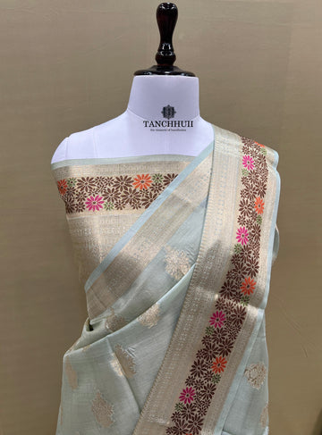 PURE BANARASI TUSSAR SILK SAREE