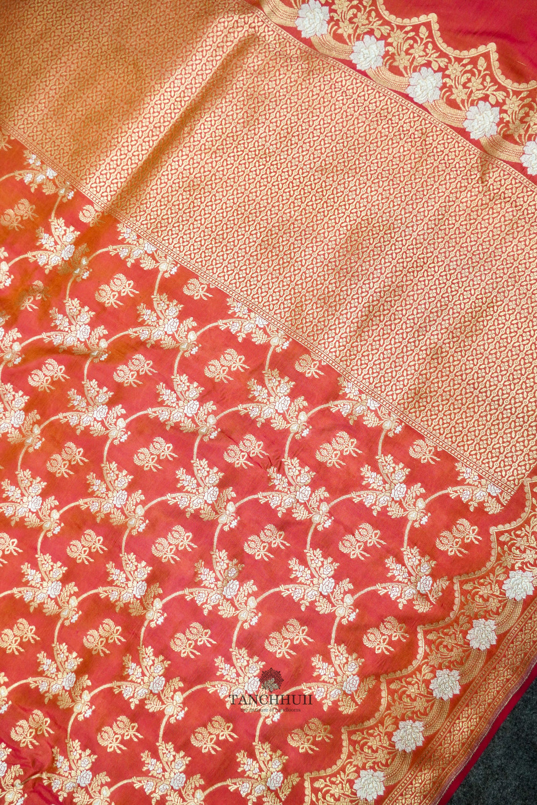 ORANGE'PURE KATAAN SILK BANARASI SAREE