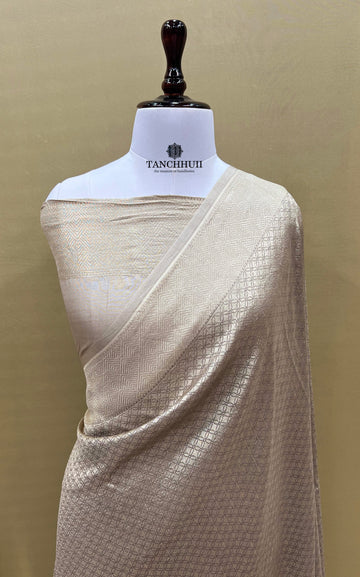 'CLAY BEIGE' PURE MASHRU SILK TANCHHUII BANARASI SAREE