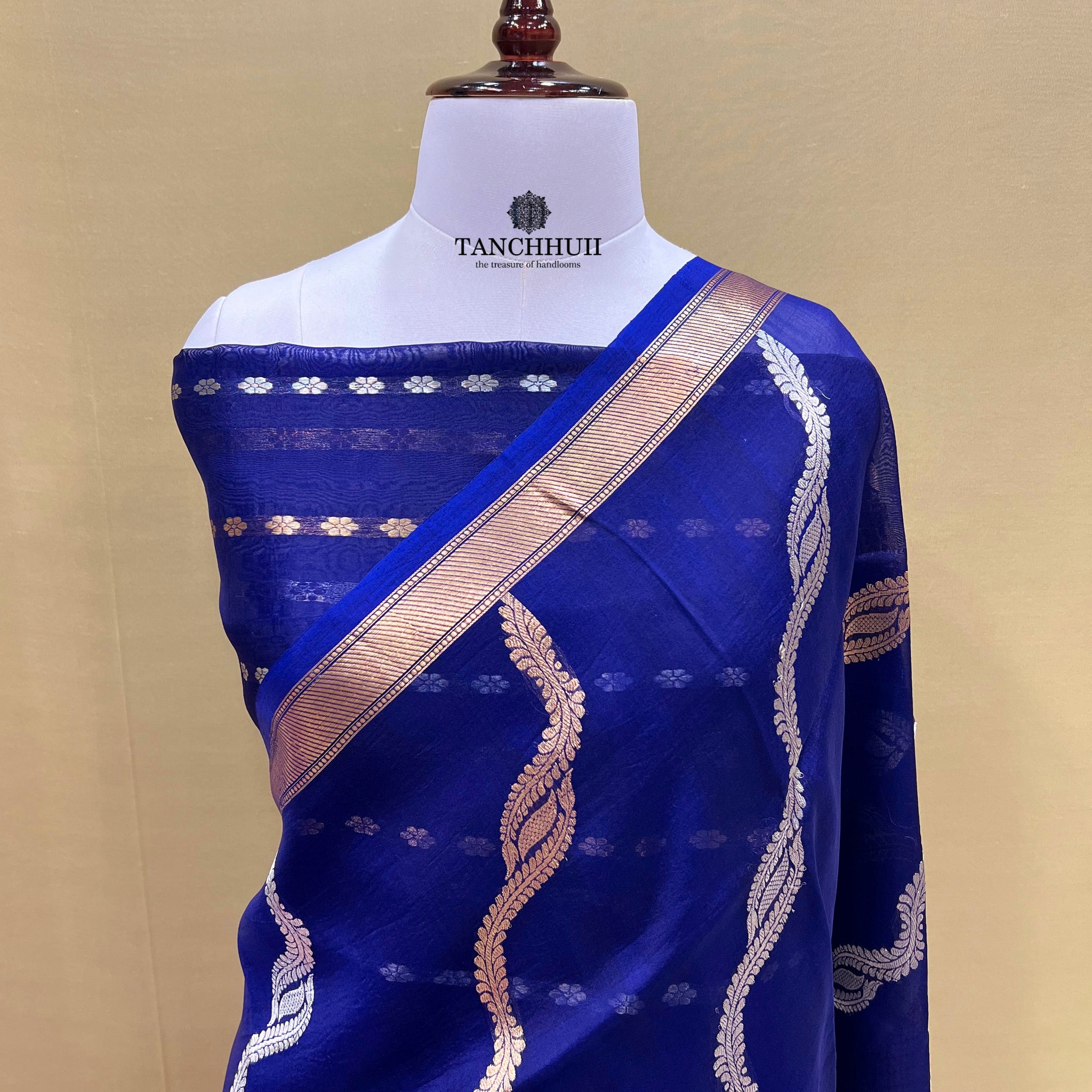 PURE BANARASI HANDWOVEN KADHUA ORGANZA SILK SAREE