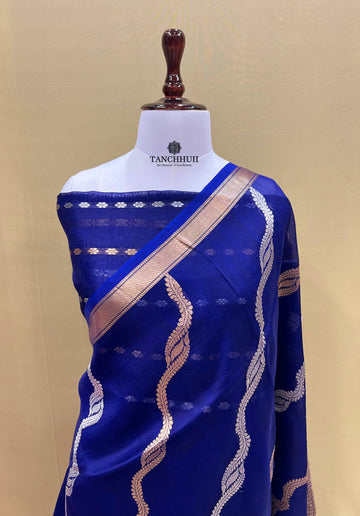 PURE BANARASI HANDWOVEN KADHUA ORGANZA SILK SAREE