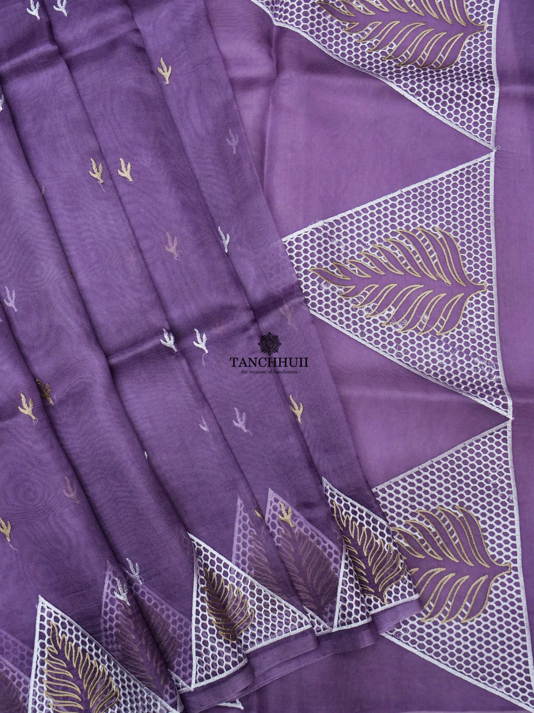 PURE BANARASI ORGANZA CHIKANKARI SAREE