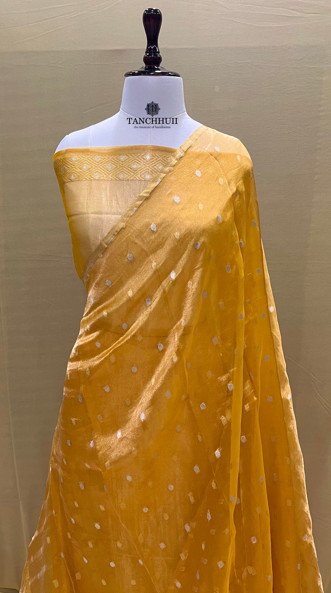 'DEWDAS YELLOW' PURE ORGANZA TISSUE SONA ROOP BANARASI SAREE