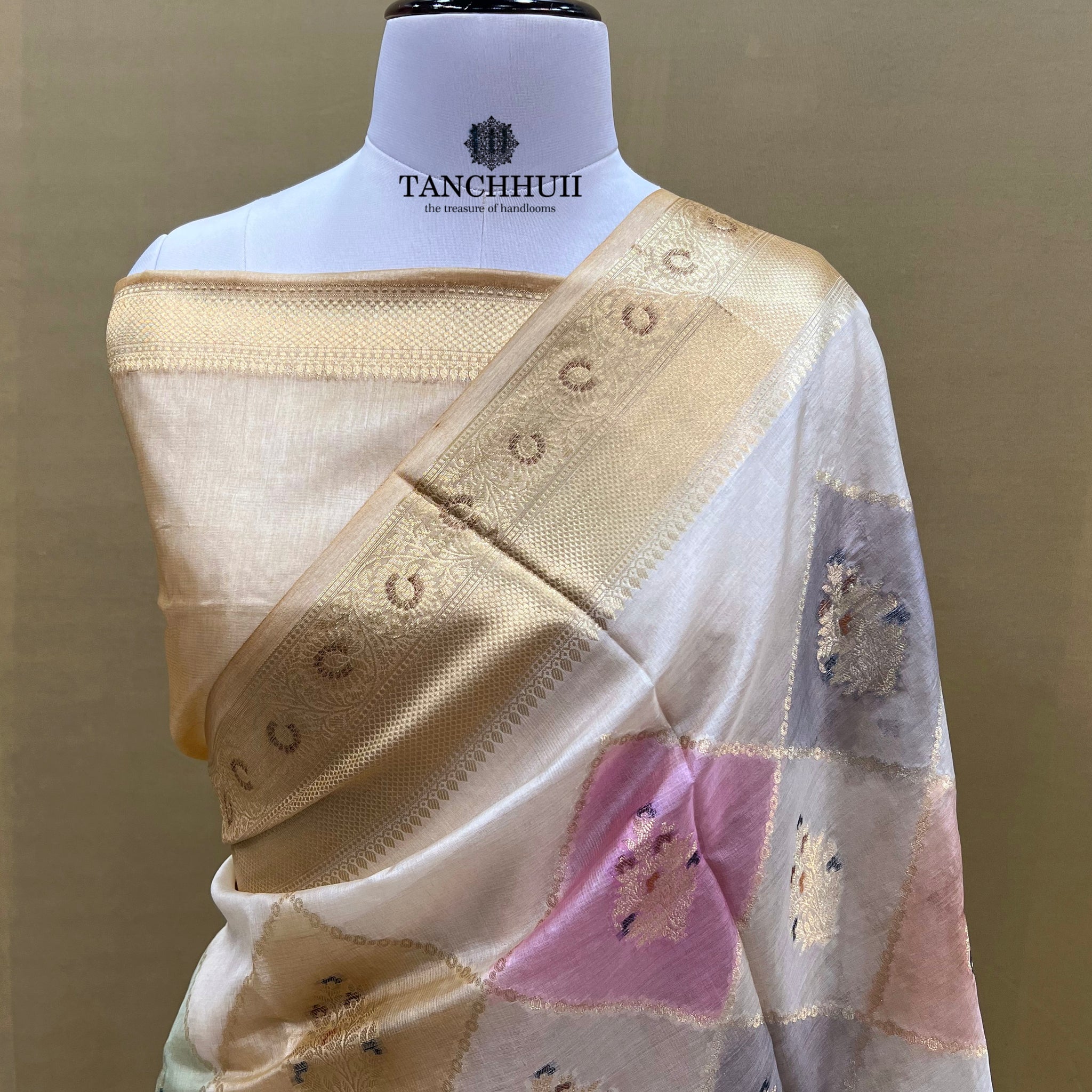 PURE BANARASI RANGKAAT HANDMEENAKARI TUSSAR SILK SAREE