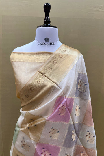 PURE BANARASI RANGKAAT HANDMEENAKARI TUSSAR SILK SAREE