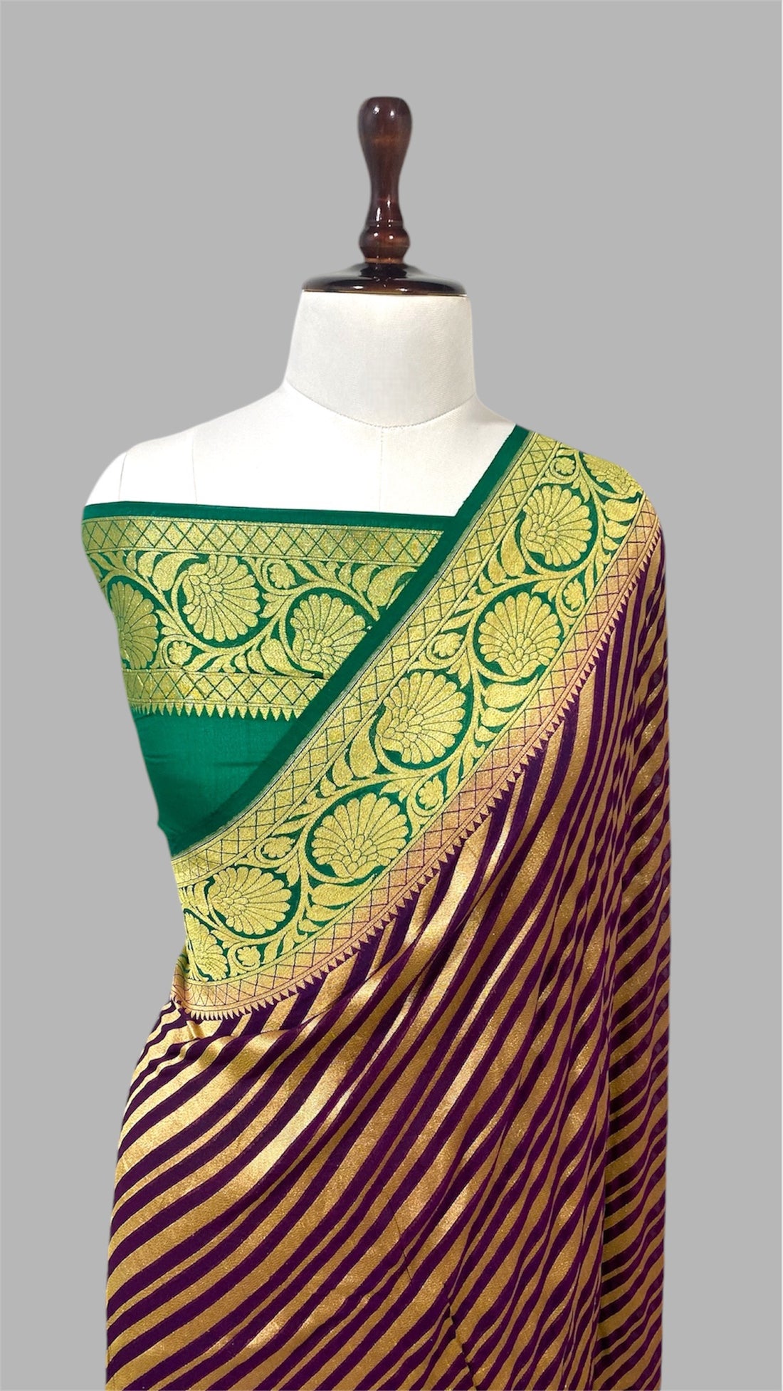 PURE KHADDI GEORGETTE HANDLOOM BANARASI SAREE