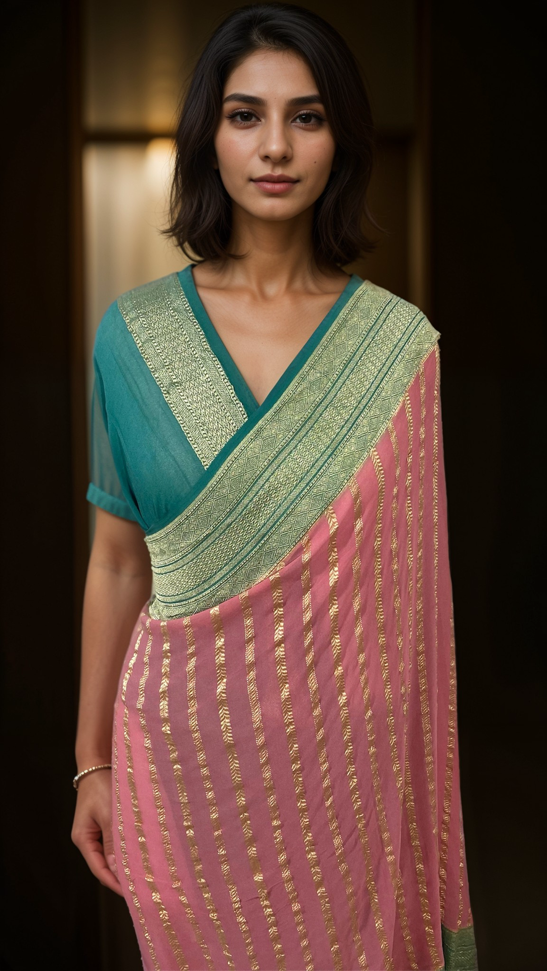 'MAREENA' PURE KHADDI GEORGETTE HANDLOOM BANARASI SAREE