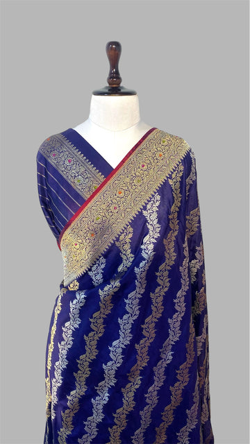 PURE KATAAN SILK HANDWOVEN JANGLA BANARASI SAREE