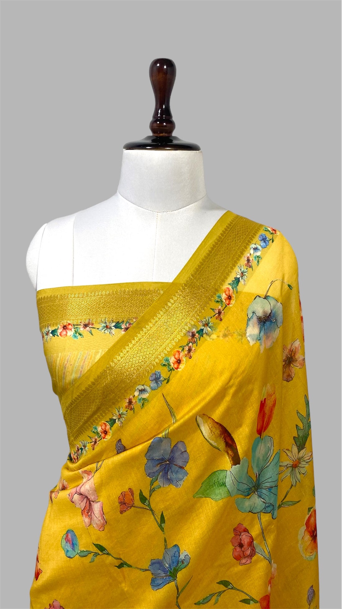 'KALAMKARI' PURE MOONGA COTTON SILK HANDLOOM BANARASI KALAMKARI SAREE