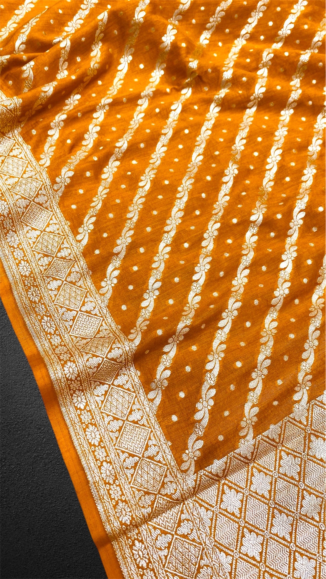 ‘MARIGOLD’ PURE MOONGA SILK HANDLOOM BANARASI DUPATTA