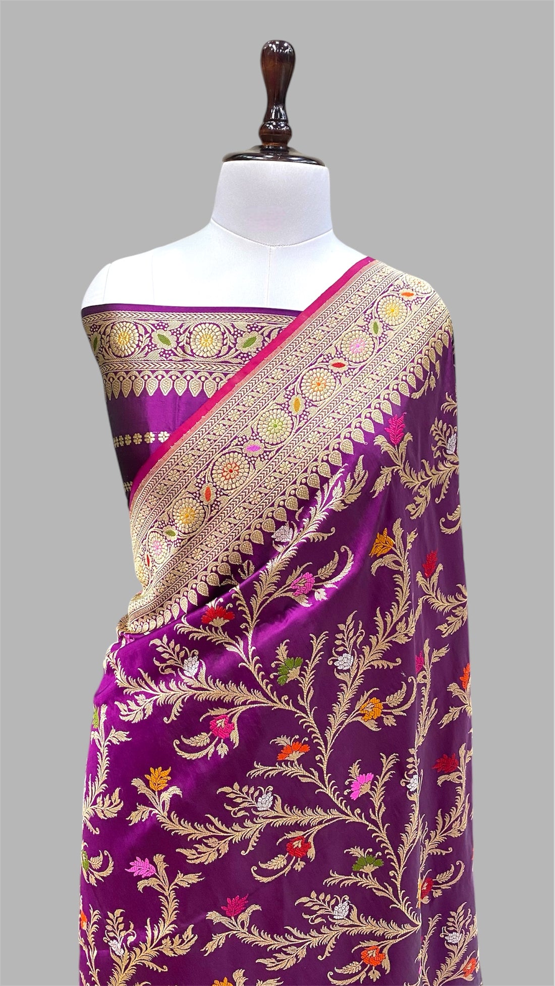 HANDWOVEN KATAAN SILK BANARASI JANGLA SAREE