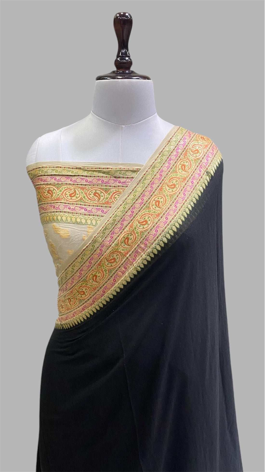 PURE KHADDI GEORGETTE HANDLOOM BANARASI SAREE