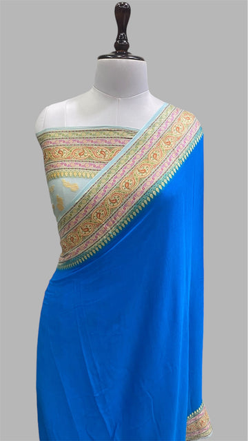 PURE KHADDI GEORGETTE HANDLOOM BANARASI SAREE