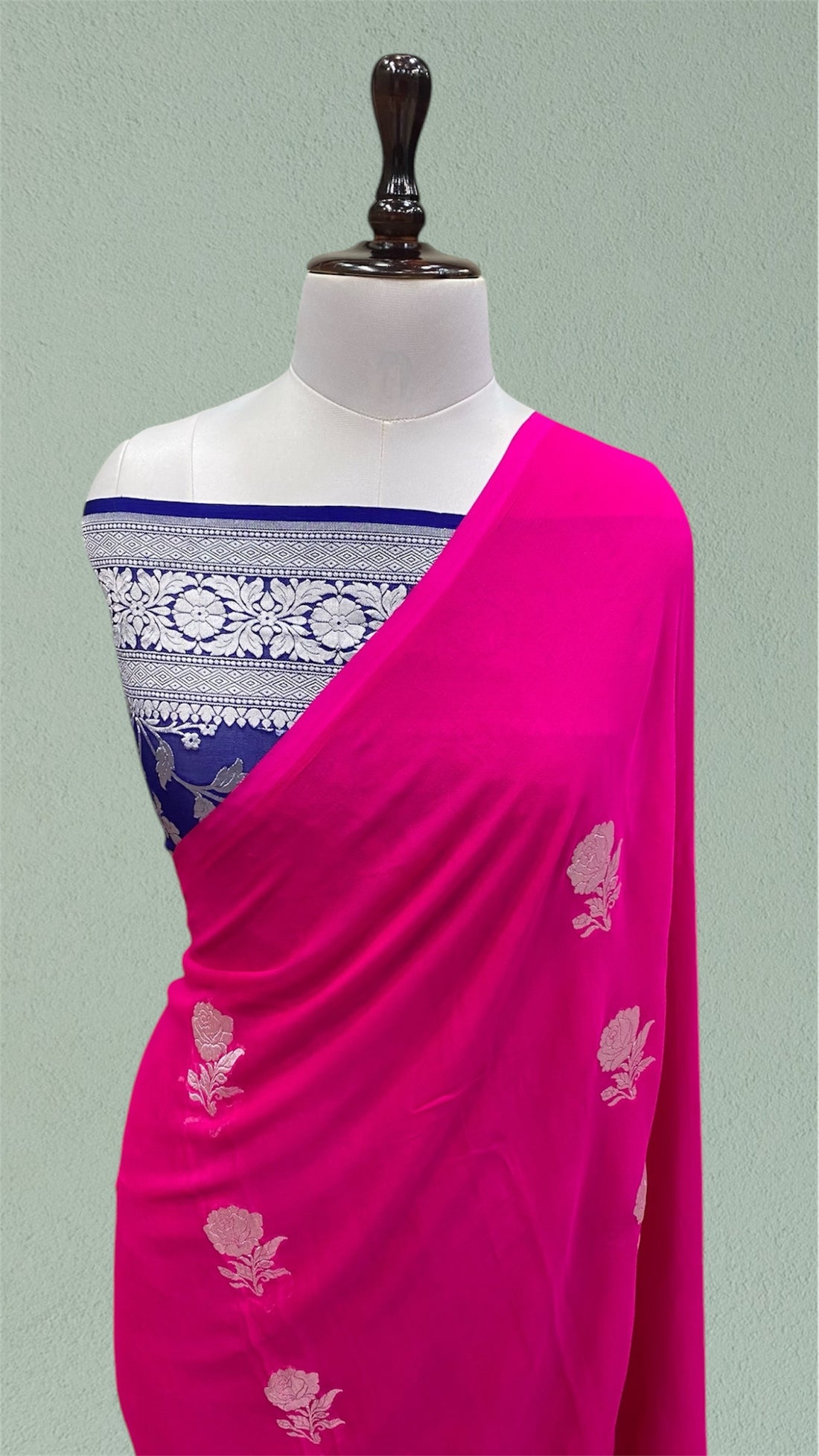 PURE KHADDI GEORGETTE HANDLOOM BANARASI SAREE