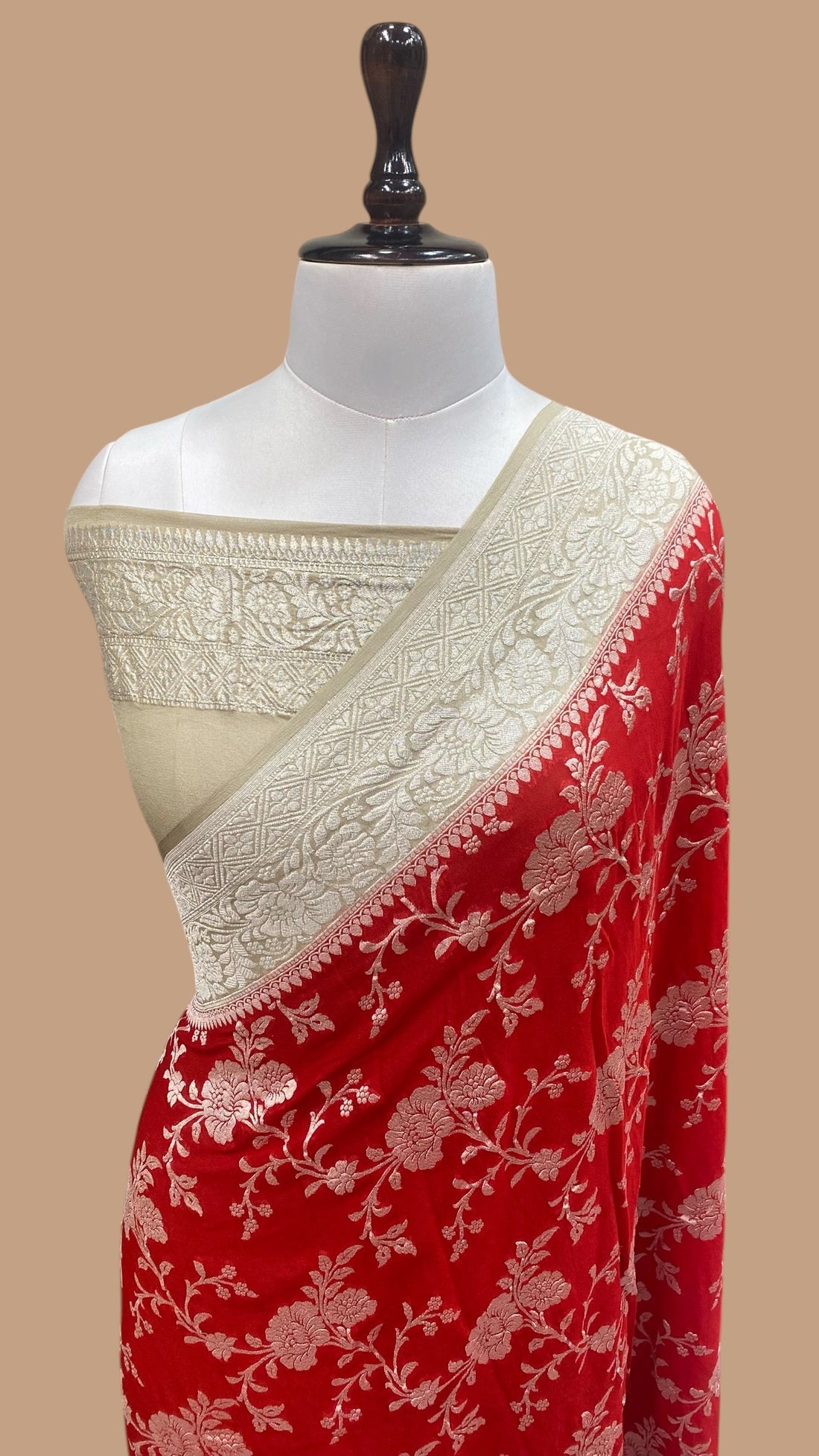 PURE KHADDI GEORGETTE HANDLOOM BANARASI SAREE