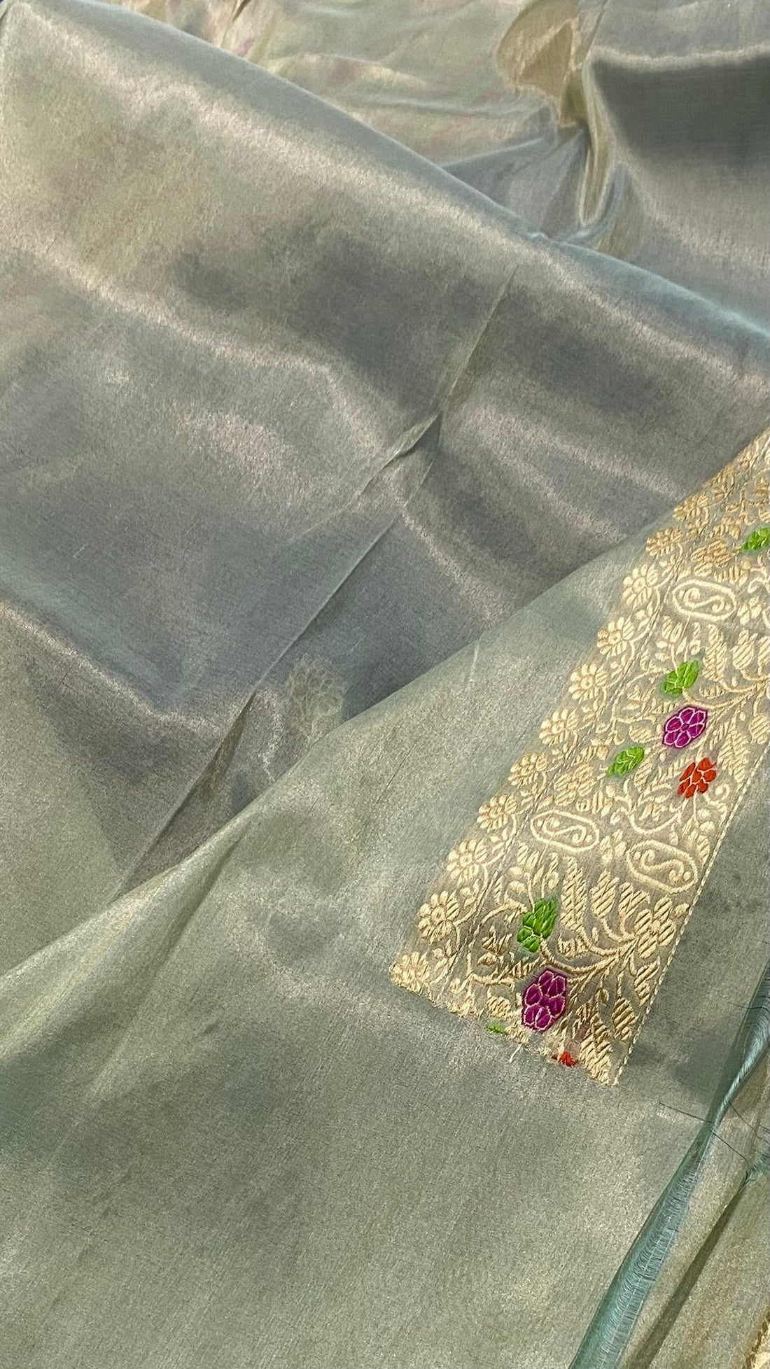 HANDWOVEN KATAAN TISSUE SILK SAREE