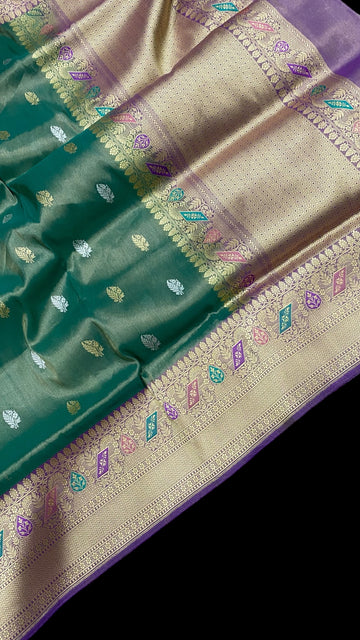 HANDWOVEN PURE KATAAN TISSUE SILK SAREE