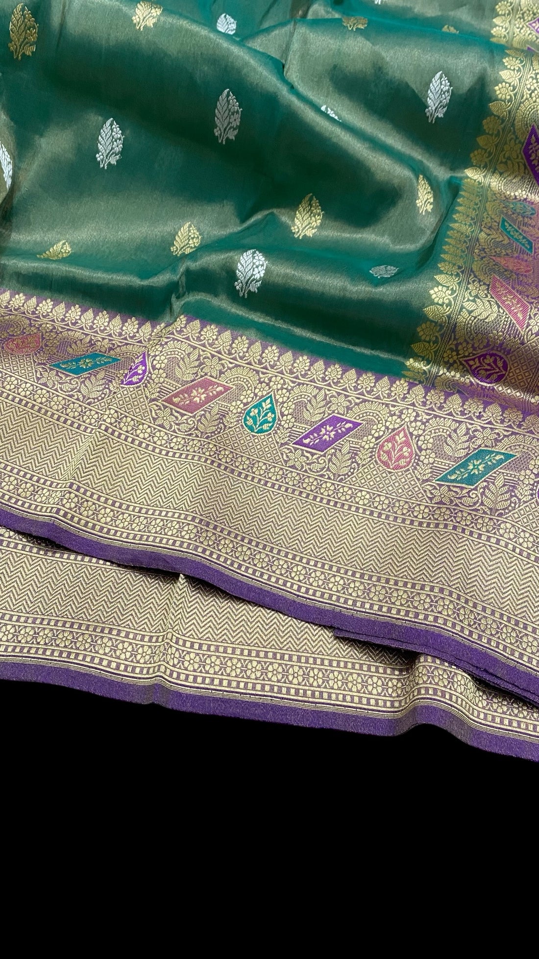 HANDWOVEN PURE KATAAN TISSUE SILK SAREE