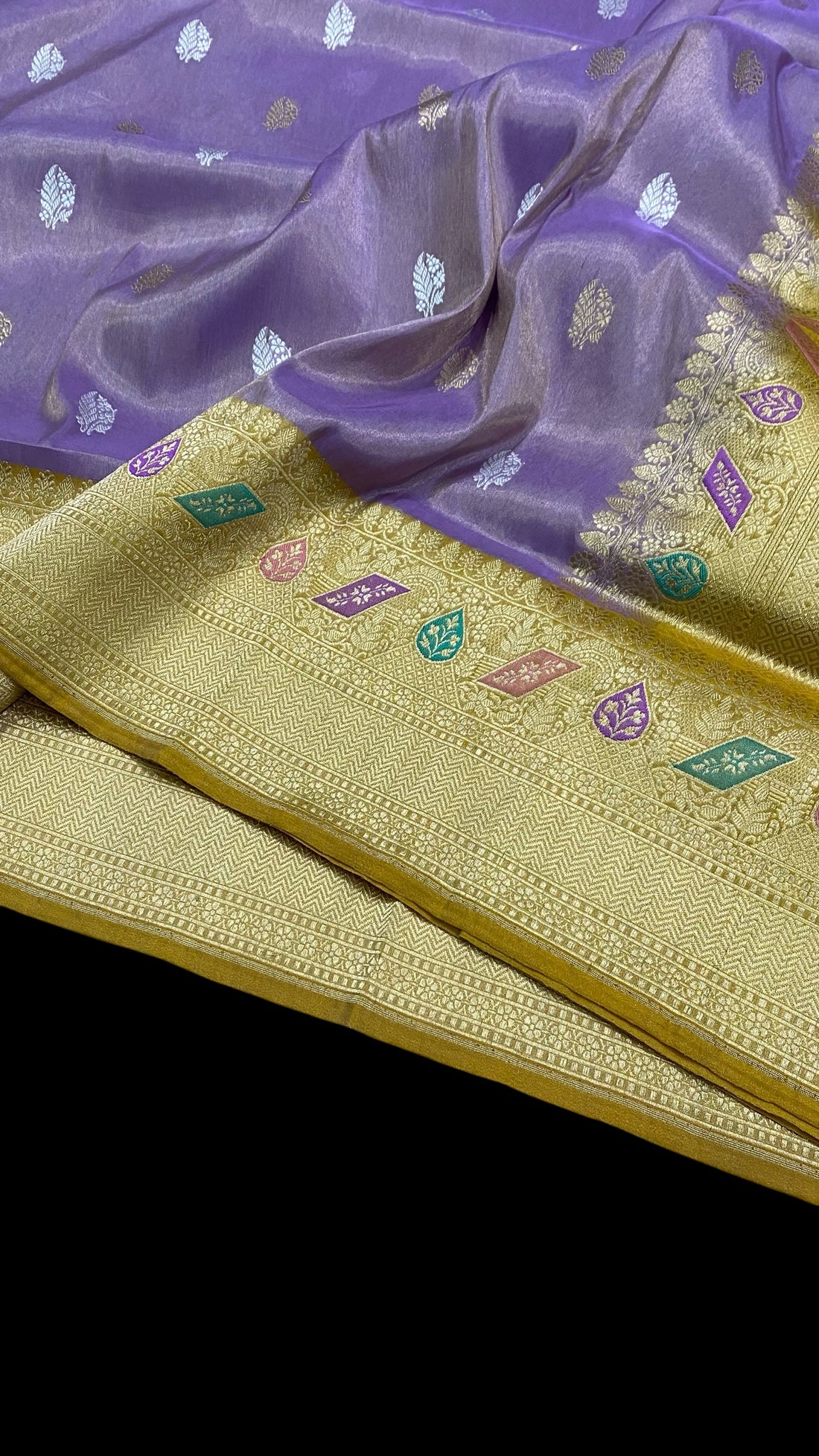 HANDWOVEN PURE KATAAN TISSUE SILK SAREE