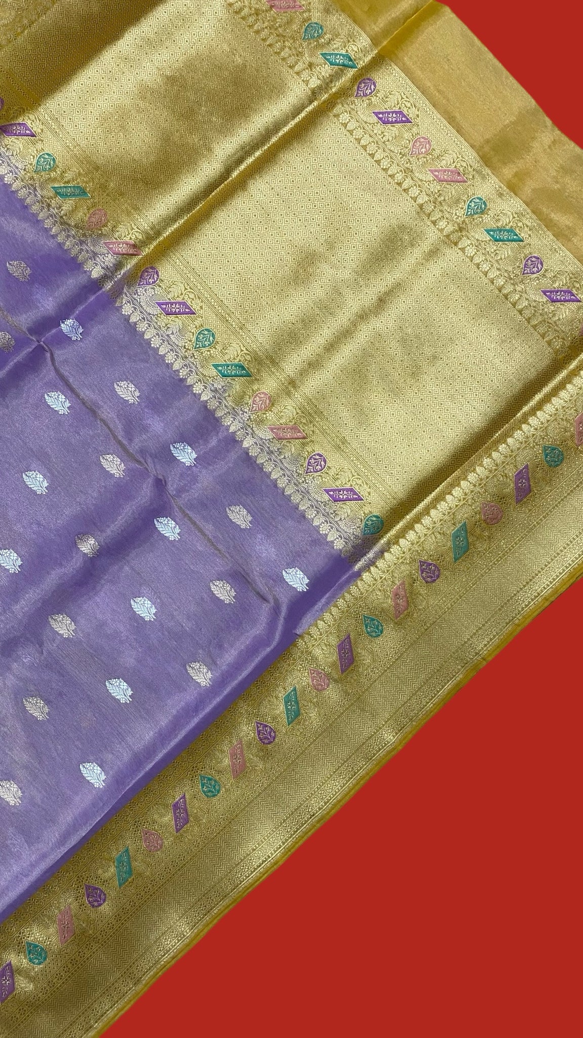 HANDWOVEN PURE KATAAN TISSUE SILK SAREE