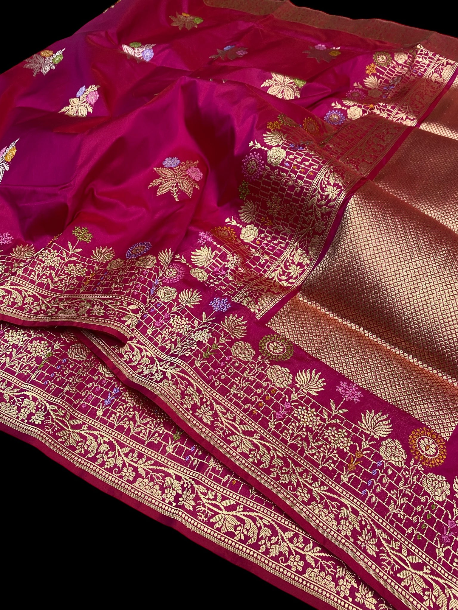 HANDWOVEN KATAAN SILK ALFI BANARASI SAREE