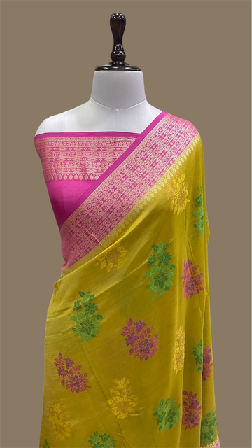 PURE CRAPE GEORGETTE HANDLOOM BANARASI SAREE