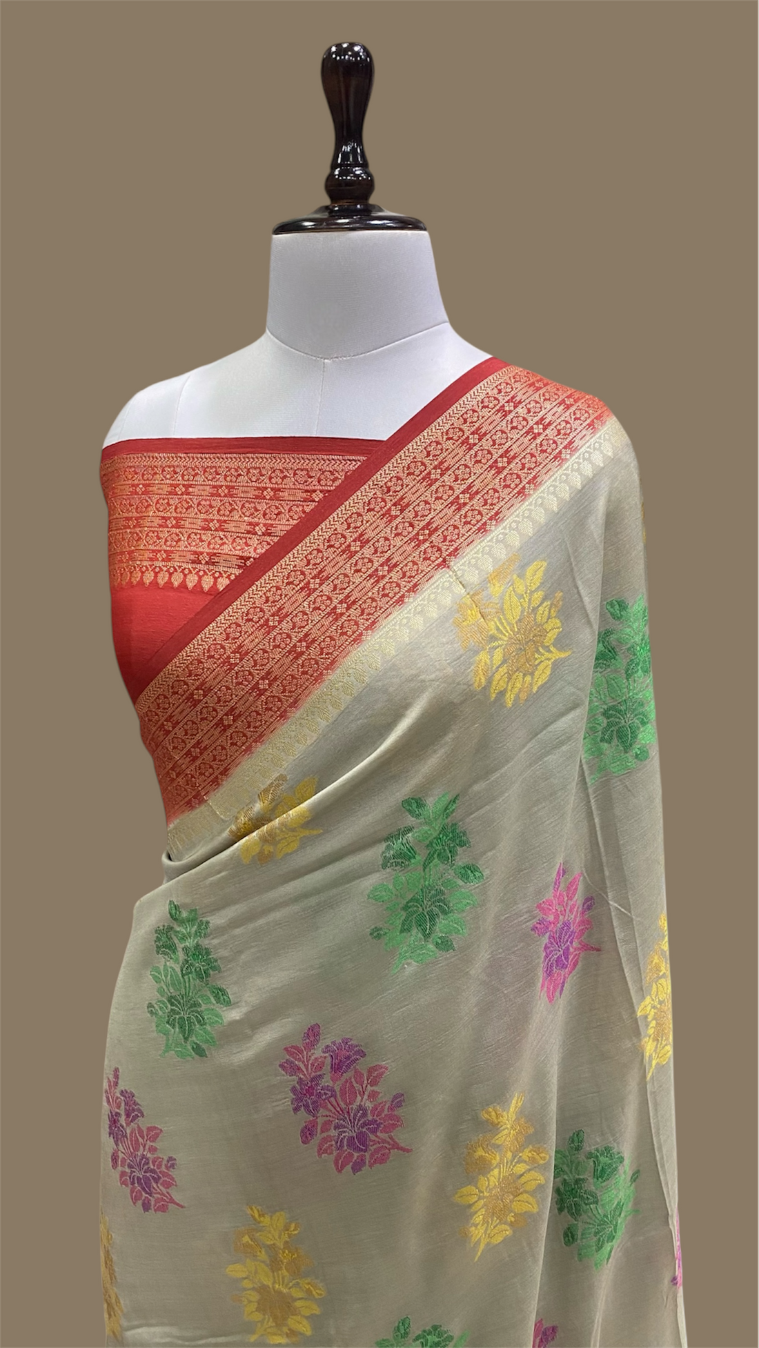 PURE CRAPE GEORGETTE HANDLOOM BANARASI SAREE