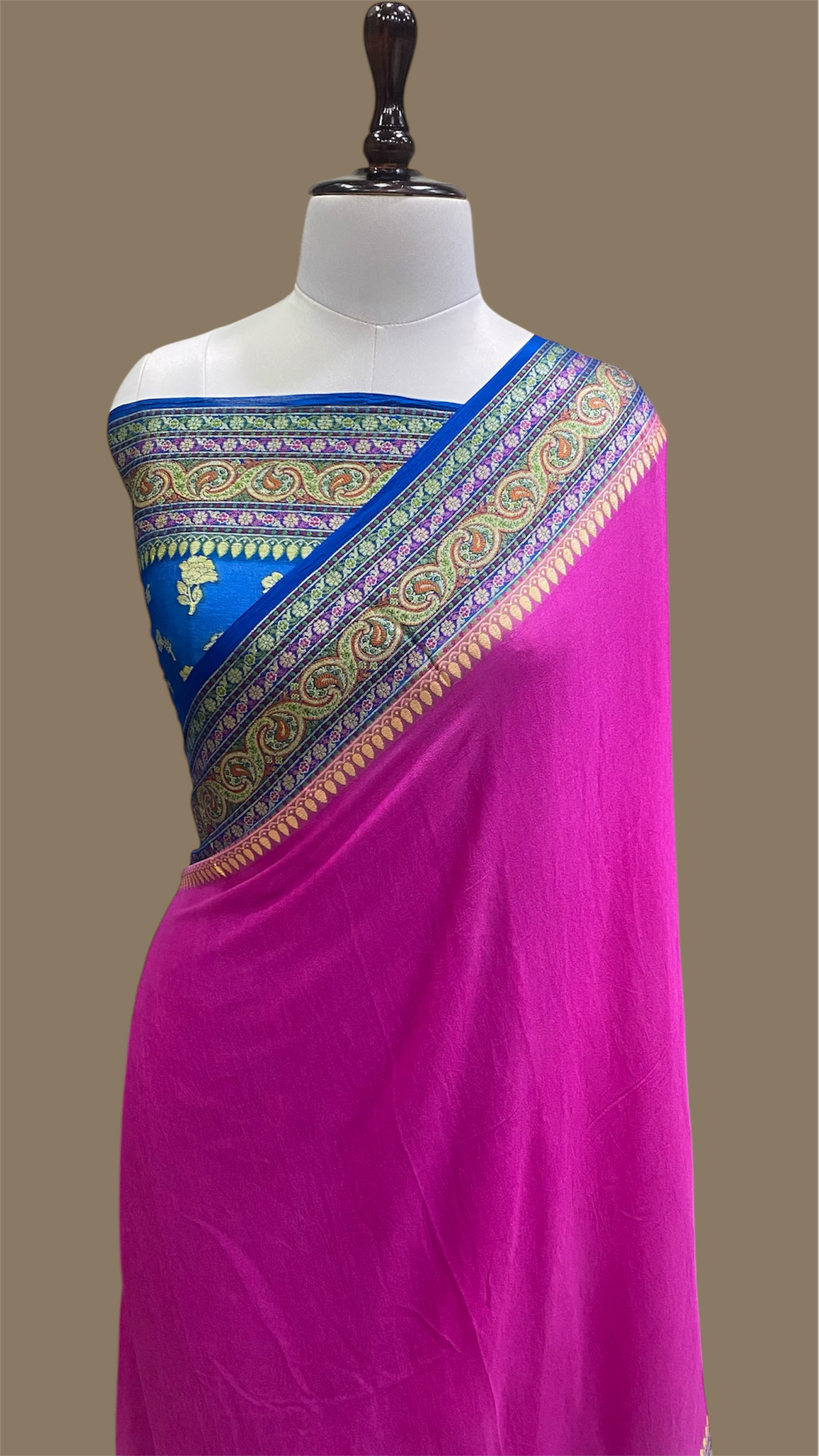 PURE KHADDI GEORGETTE HANDLOOM BANARASI SAREE