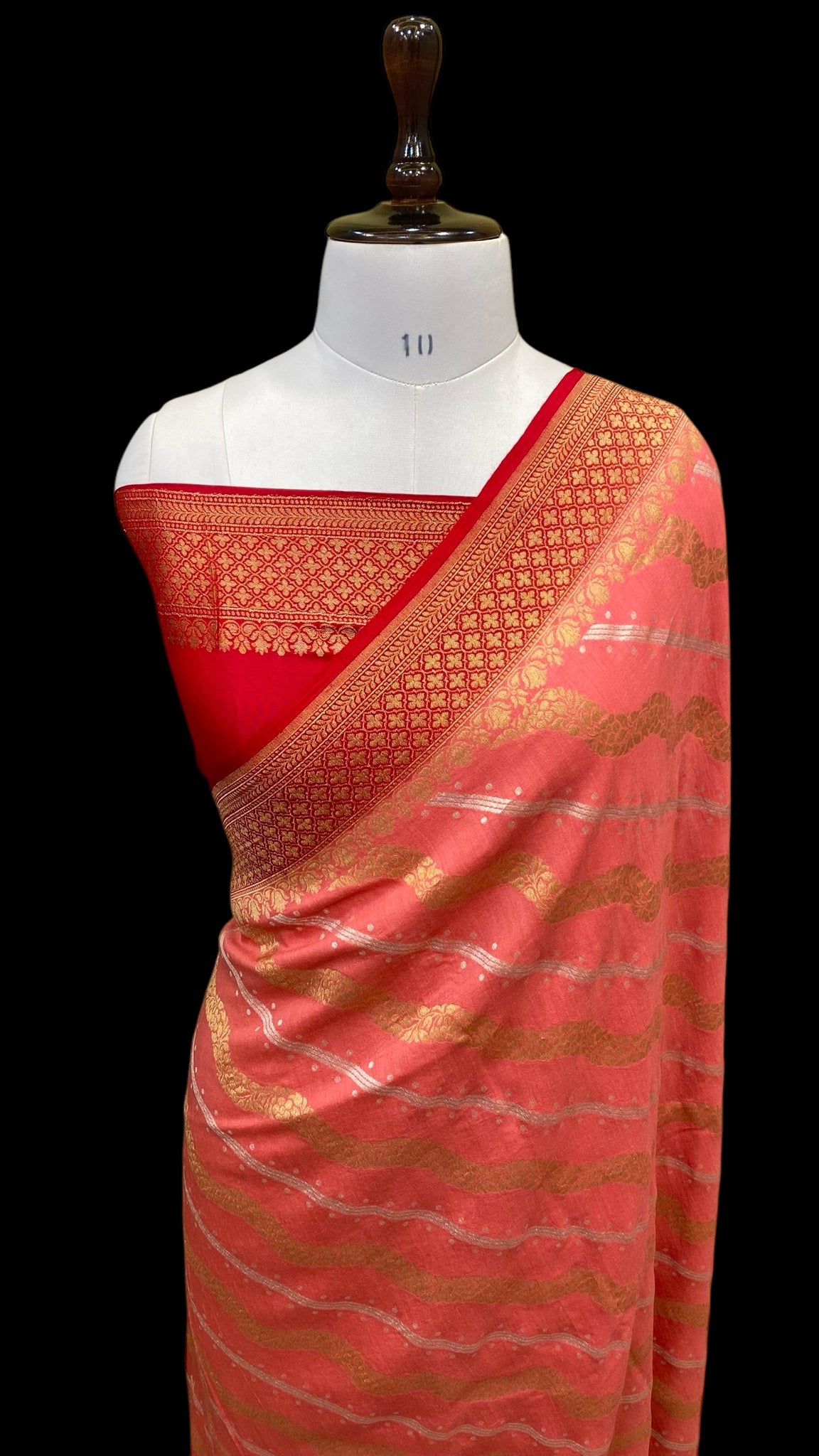 HANDWOVEN MOONGA SILK BANARASI ALFI SAREE