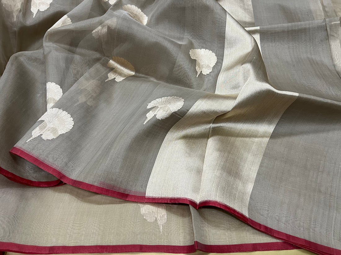 PURE BANARASI HANDWOVEN ORGANZA SILK SAREE