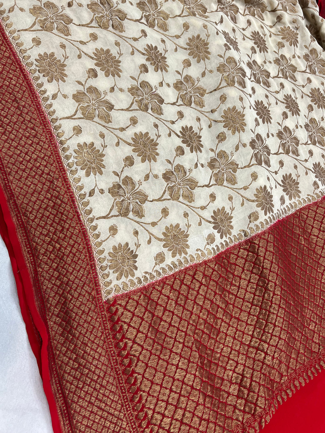 PURE BANARASI KHADDI CHIFFON SAREE