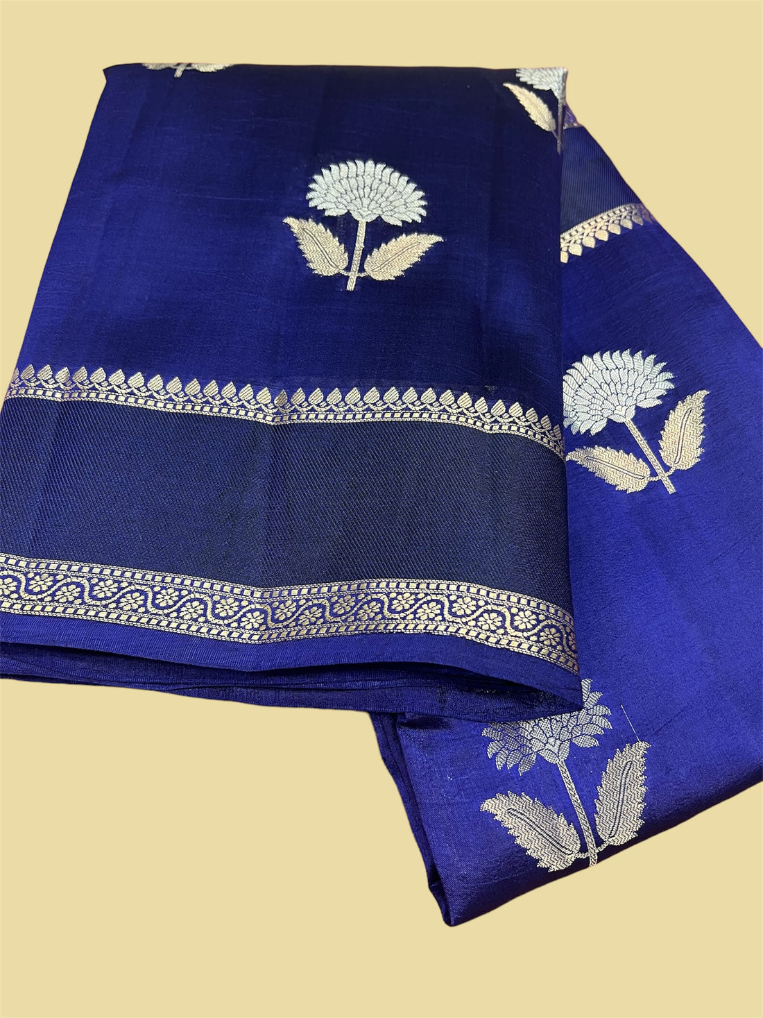 'NAVY BLUE' PURE MANGO SILK BANARASI SAREE