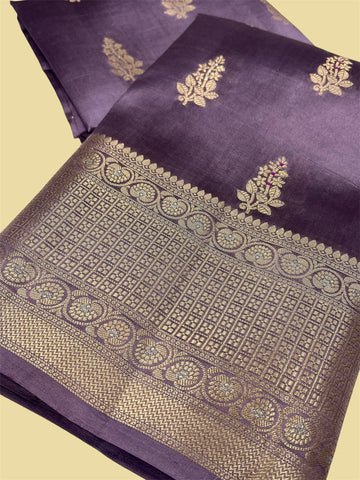 'DEVINE PURPLE' PURE MANGO SILK BANARASI SAREE