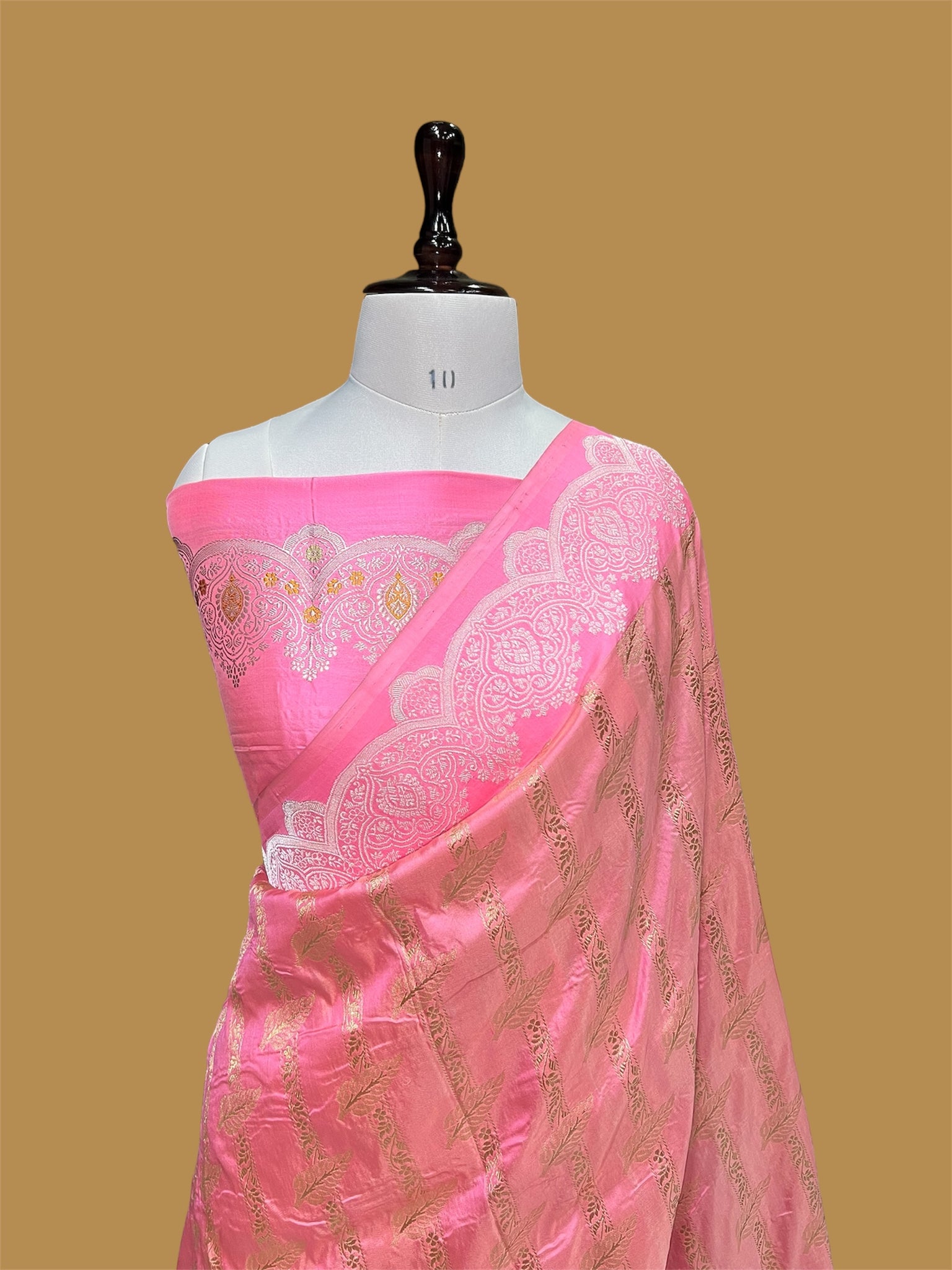 'BABY PINK' PURE KATAN SILK BANARASI HANDWOVEN KADHUA SAREE