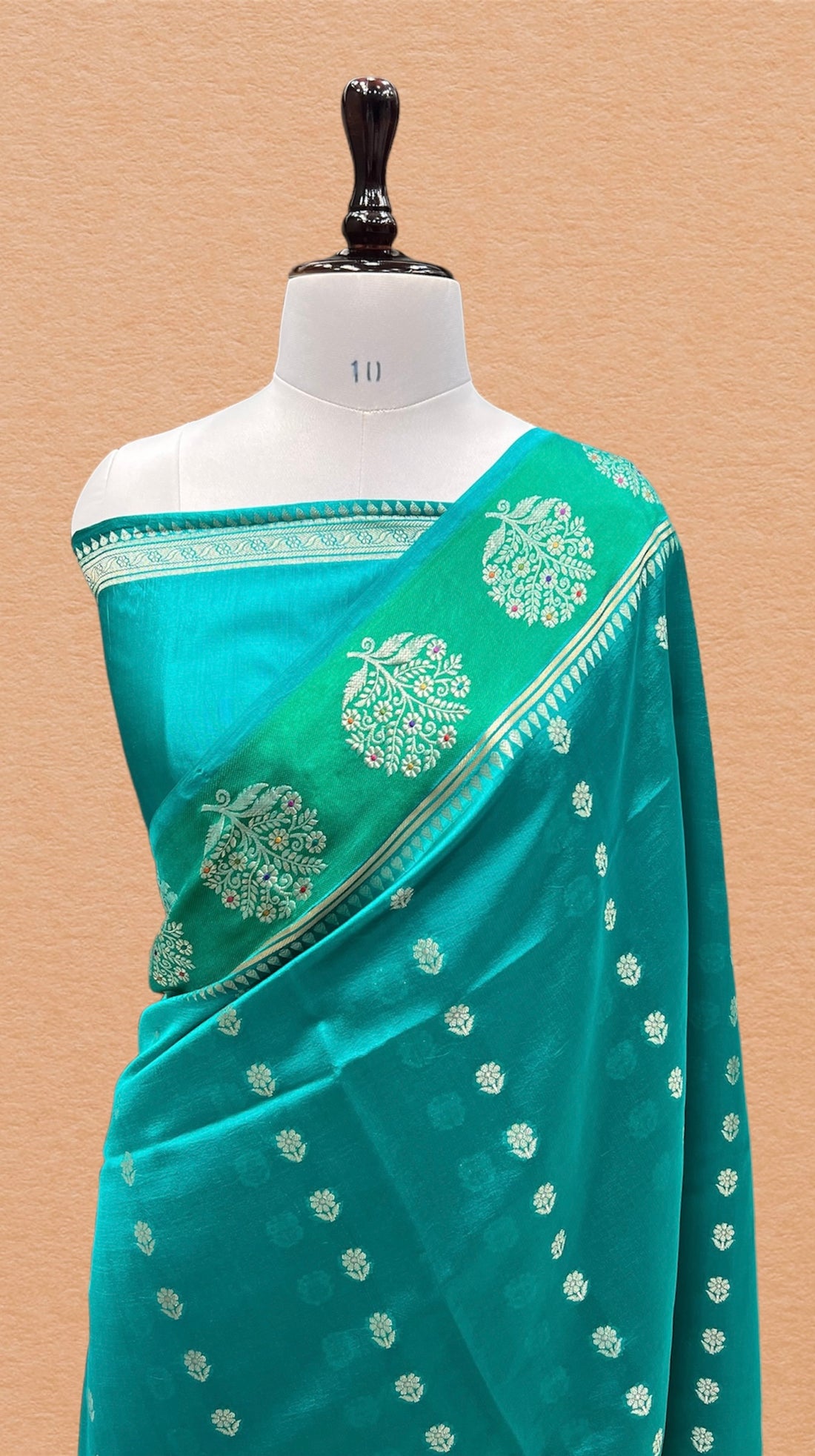 'SEA BLUE' PURE MANGO SILK BANARASI SAREE