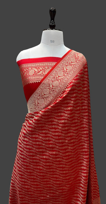 'MARTIN RED' KATAAN TANCHHUII BANARASI SAREE