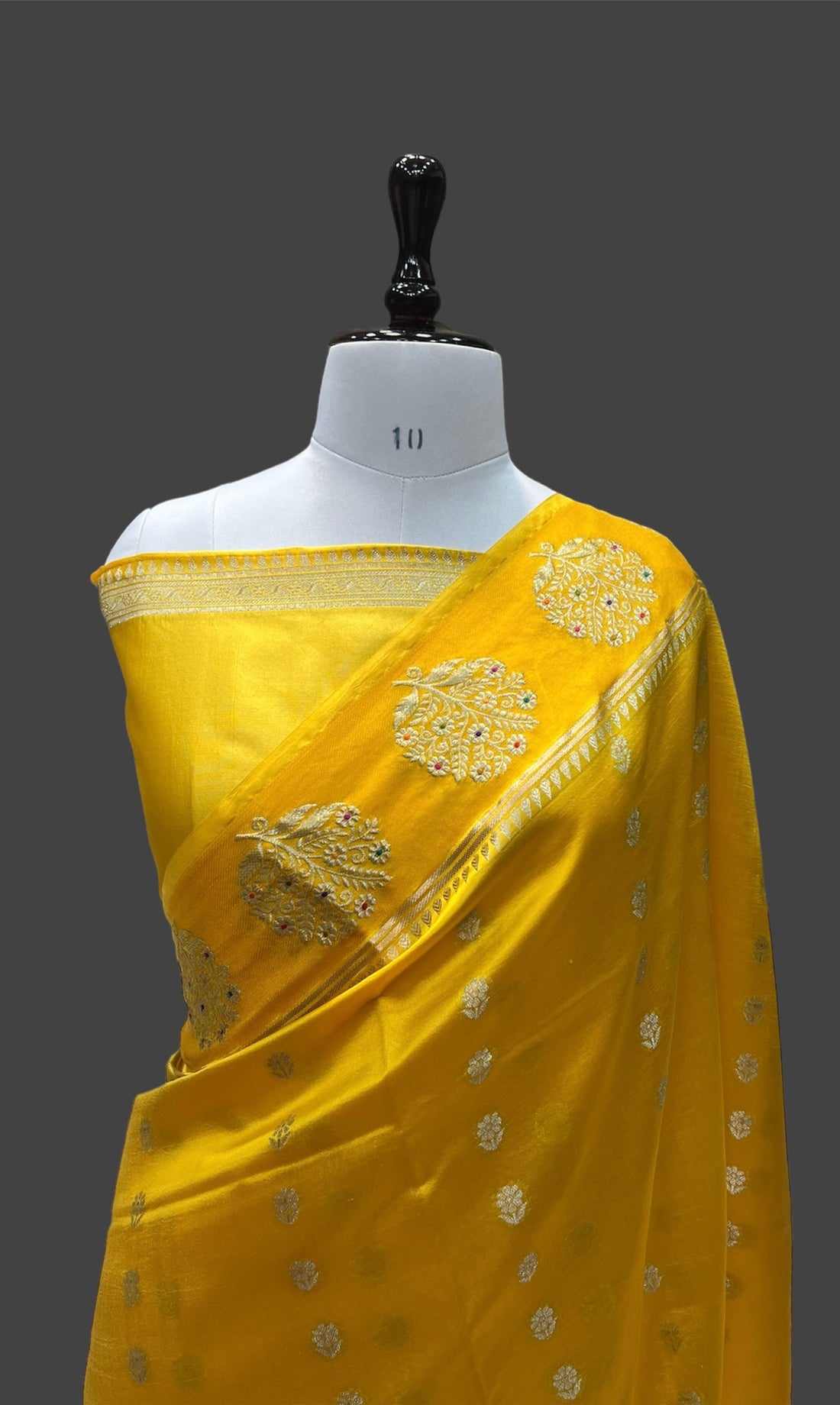 'LEMON YELLOW' PURE MANGO SILK BANARASI SAREE