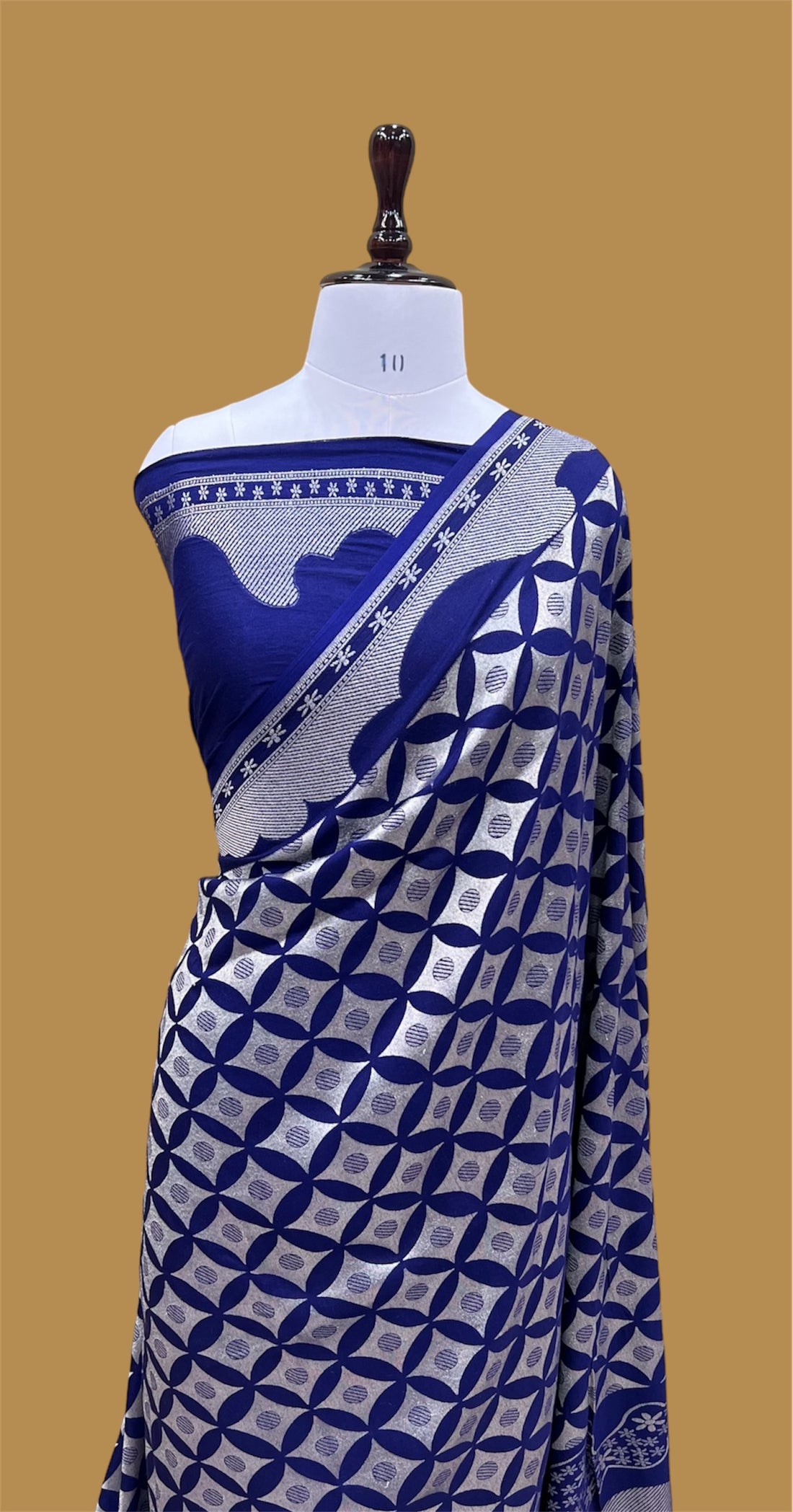 'NAVY BLUE' PURE MASHRU SILK BANARASI SAREE