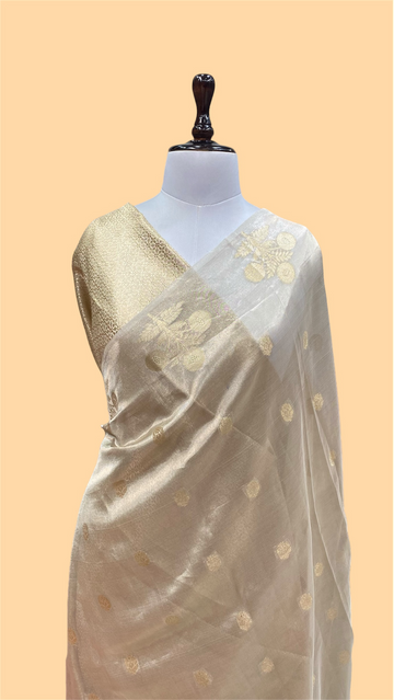 PURE KORA TISSUE SILK BANARASI SAREE