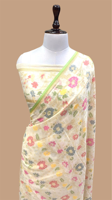 HANDLOOM PURE COTTON JAMDANI BANARASI SAREE